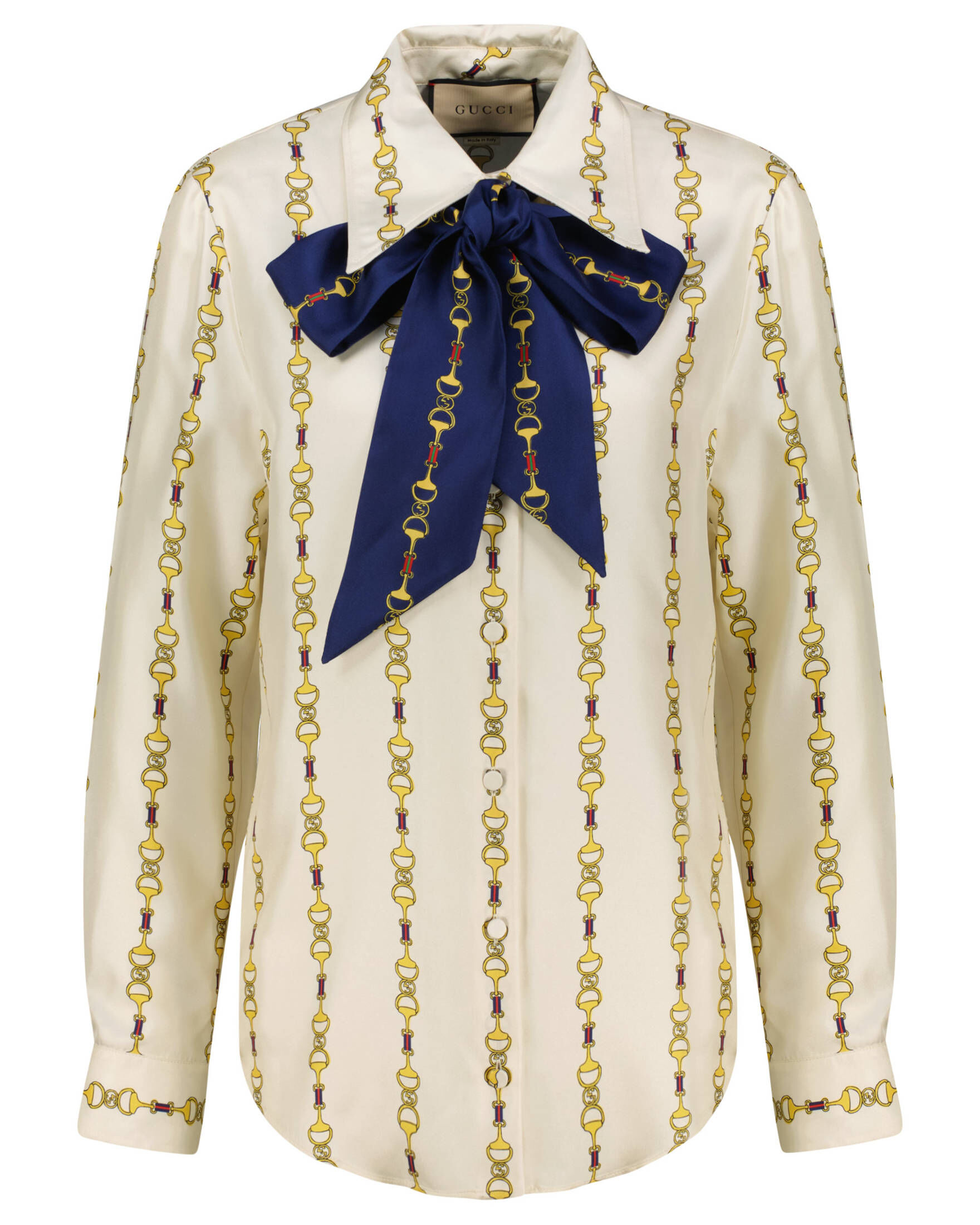 Gucci| Damen Seidenbluse HORSEBIT VERTICAL ON Langarm