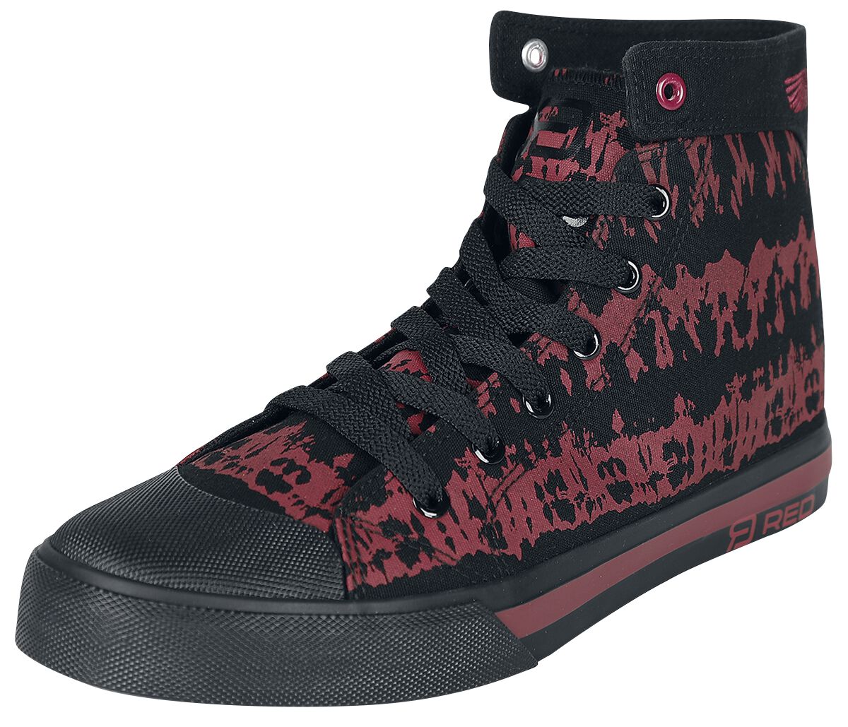 Baskets Noires/Rouges Batik | RED by EMP Baskets hautes
