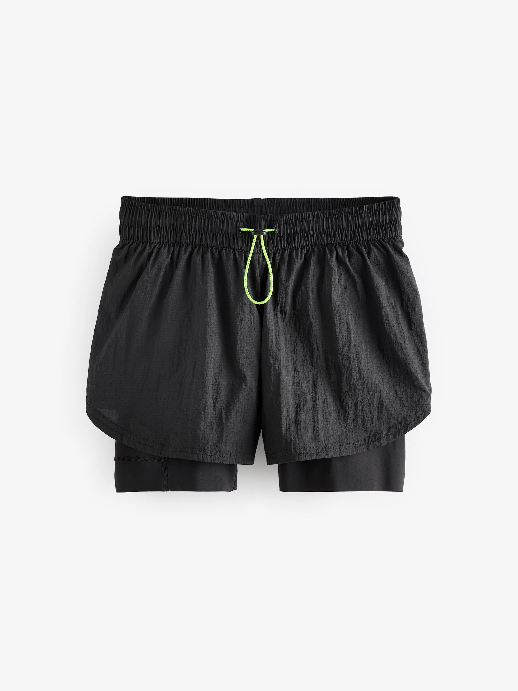 Zwart - 2-in-1 sportshort met hoge taille van Dry Tech