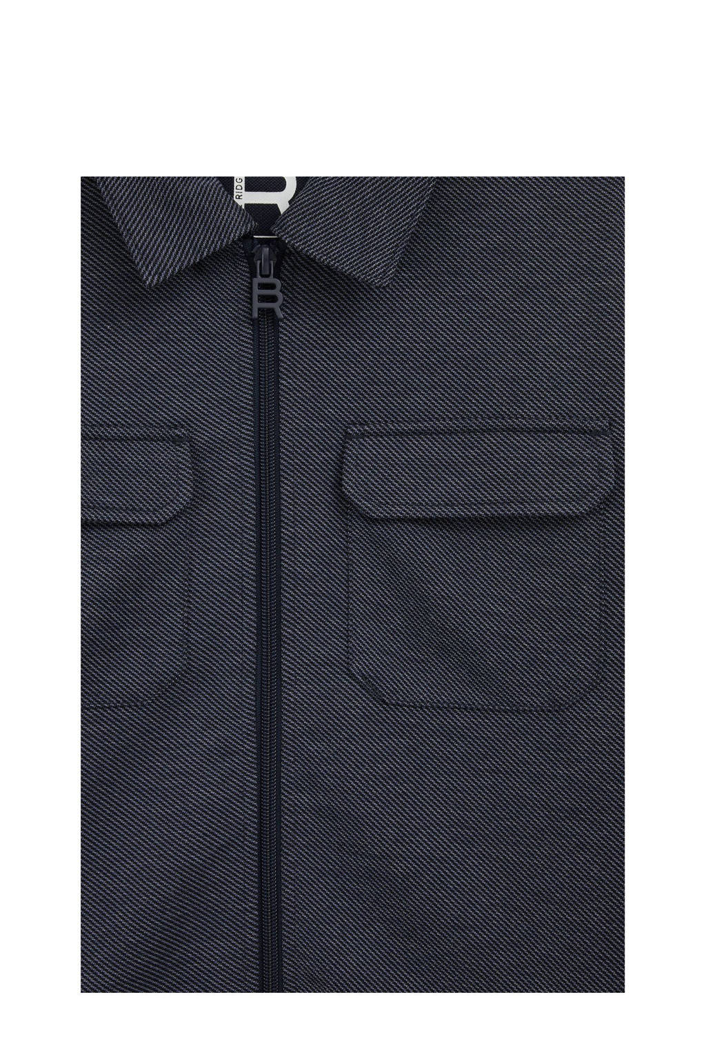 WE Fashion gemêleerde shacket tussenjas donkerblauw
