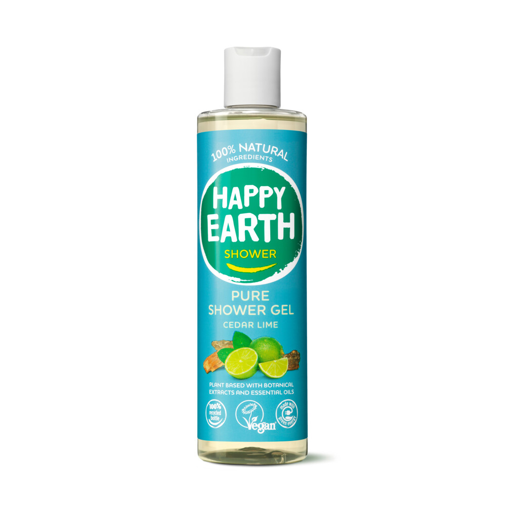 Happy Earth 100% Natuurlijke Douchegel Cedar Lime300 ml