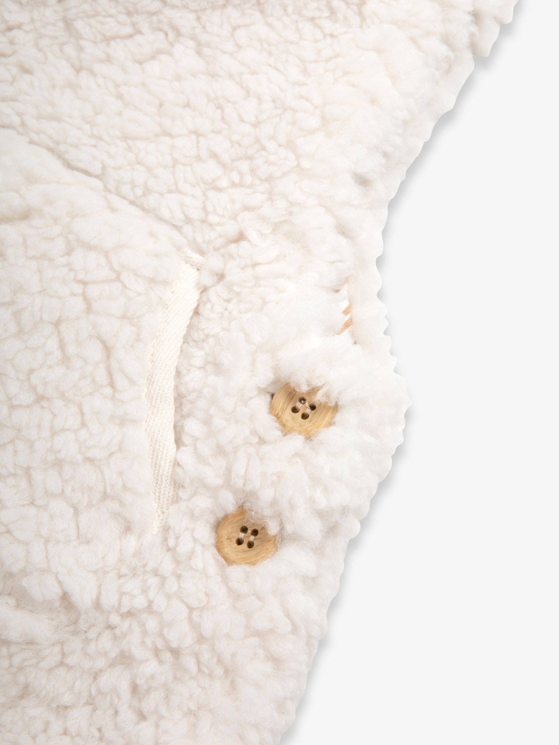 Crème - The Little Tailor - Set van dikke tuinbroek van sherpafleece en body voor baby's