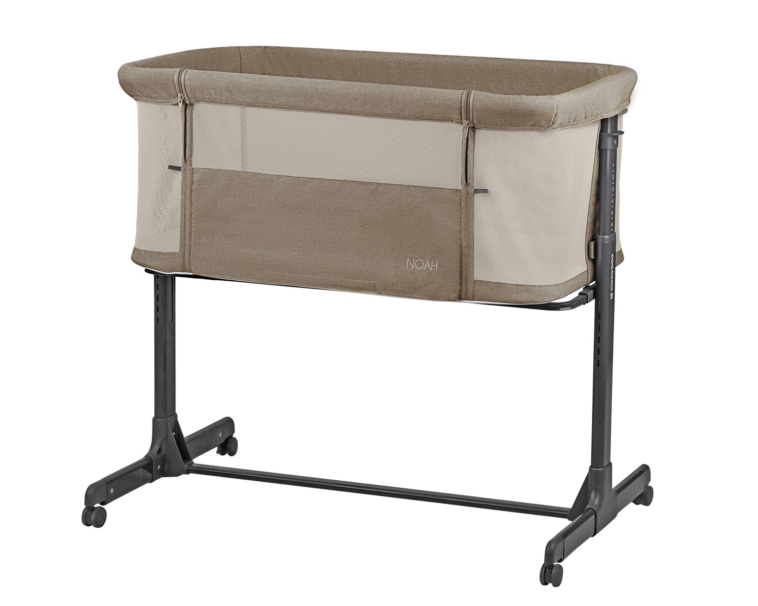 Kikkaboo Beistellbett Noah verstellbar Räder Anti Reflux eine Seite zum Öffnen beige