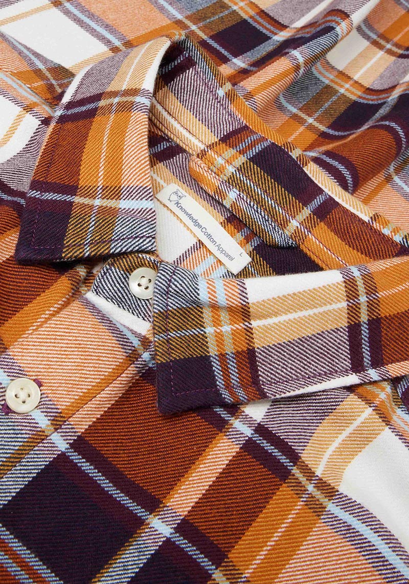 Knowledge Cotton Apparel Flanellhemd Light Flannel Checkered Red Check