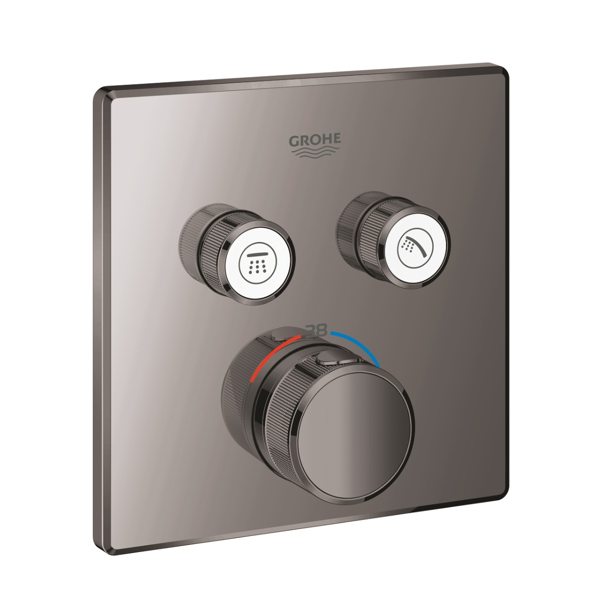 Grohe Grohtherm SmartControl douchethermostaat met omstel 2-weg vierkant hard graphite