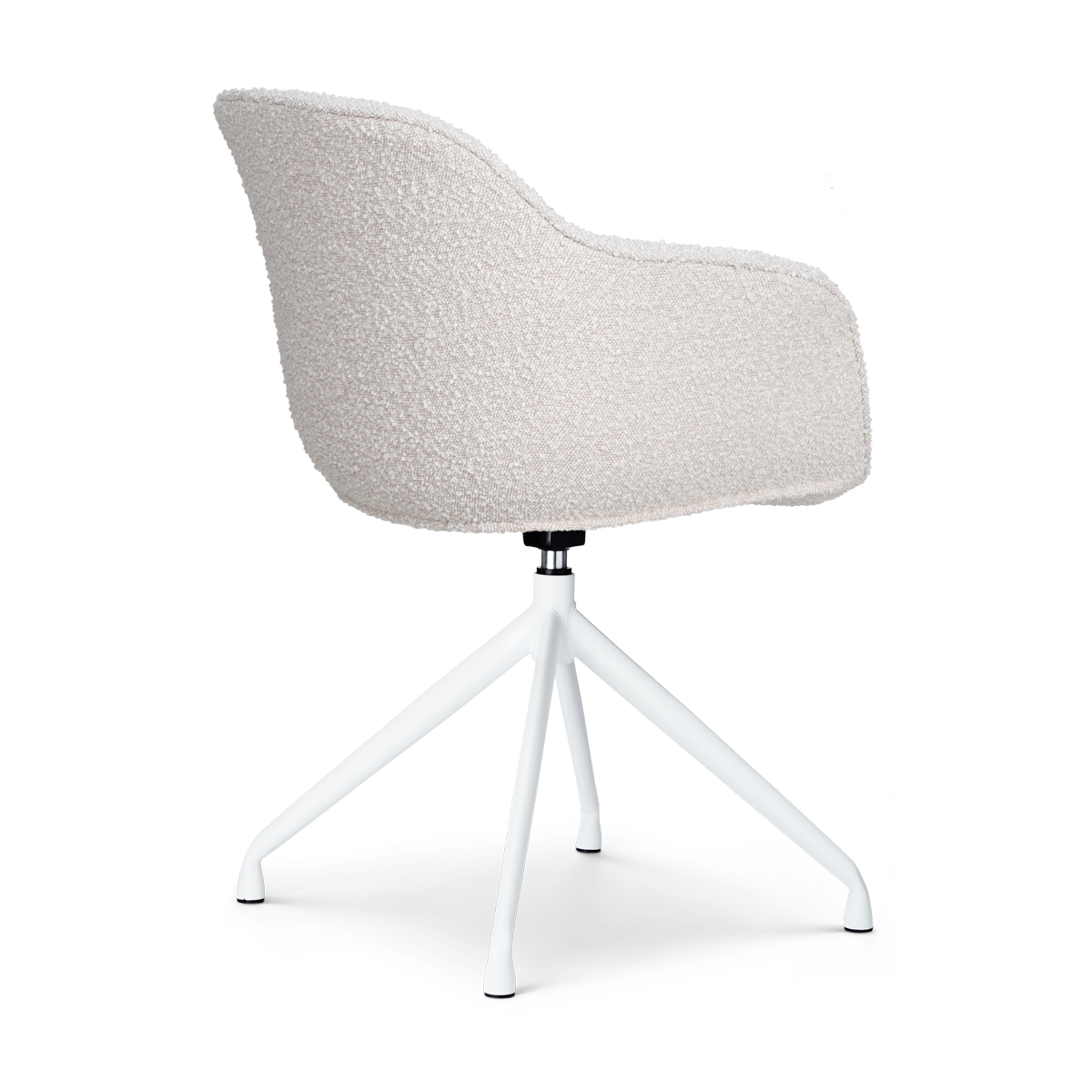 Eetkamerstoel Nola-Mare bouclé beige - wit onderstel