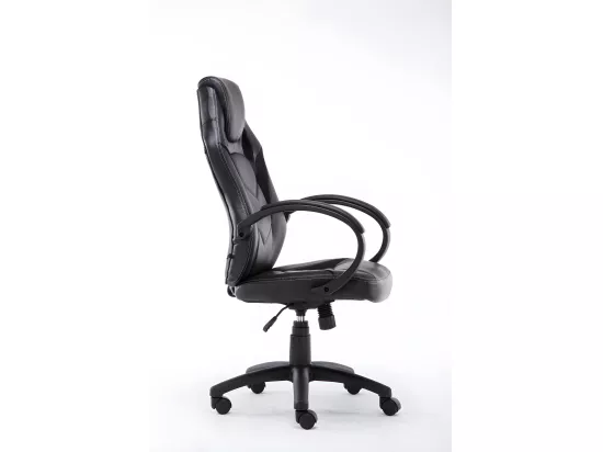 Chaise de bureau - Similicuir & Plastique - Noir - Magnus