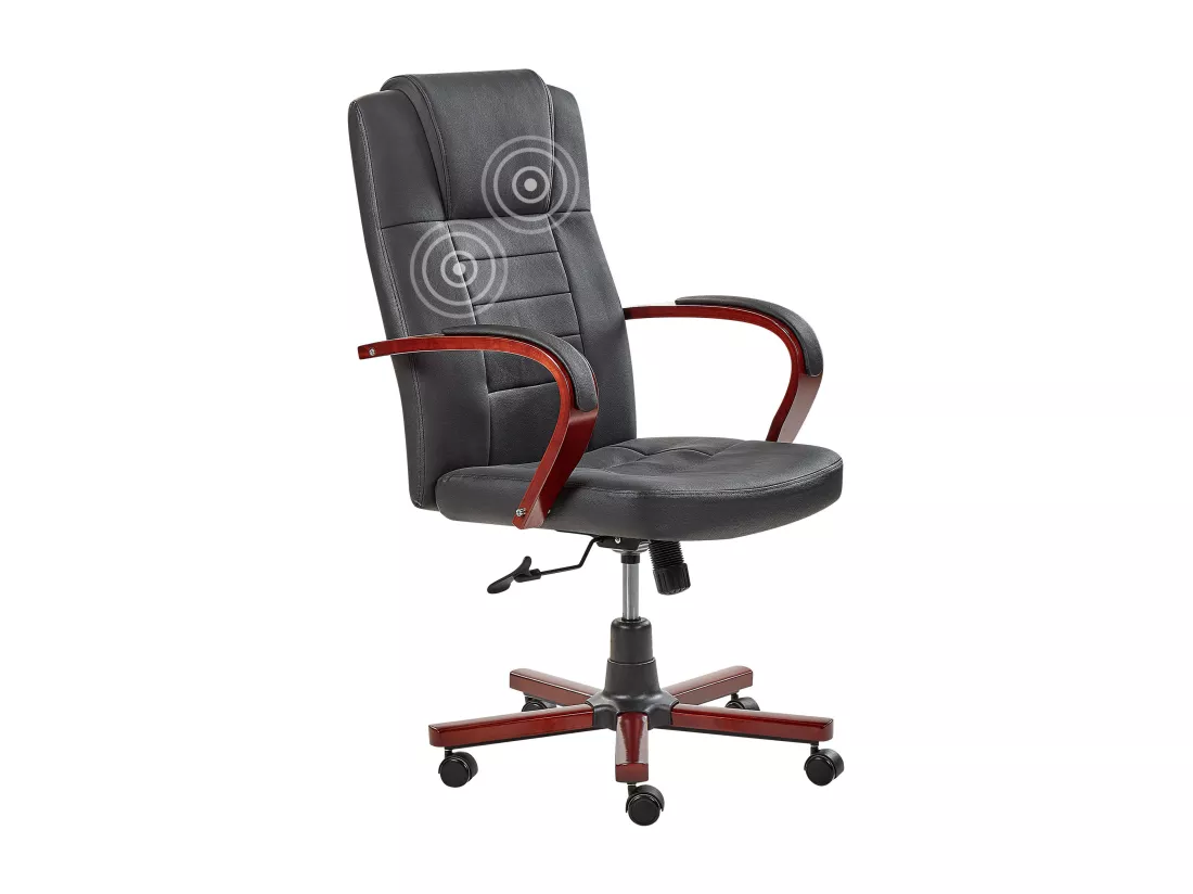 Fauteuil massant avec fonction chauffante DIAMOND Cuir Noir