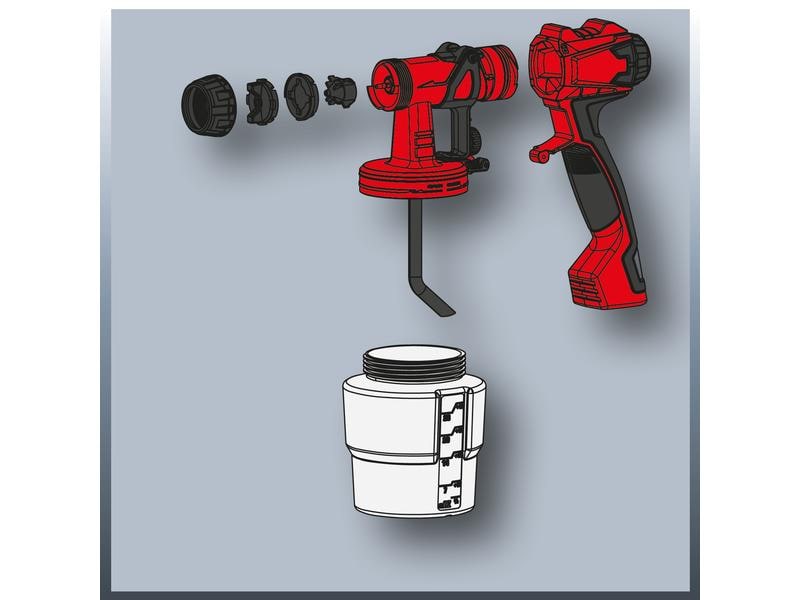 Einhell Farbsprühsystem TC-SY 700 S Halbstationäre Farbsprühpistole mit 1000 ml Behälter