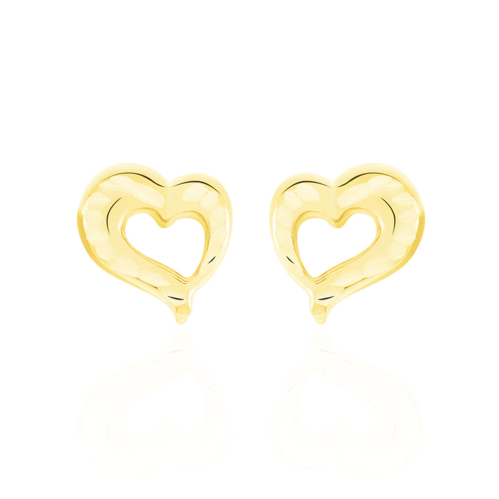 Boucles D'oreilles Puces Anne-maudae Coeurs Or Jaune