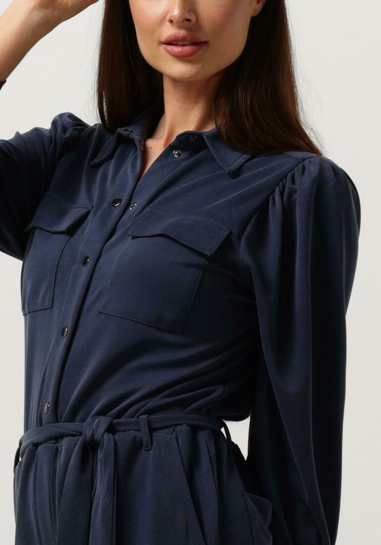 SUMMUM donkerblauwe summum jumpsuit jumpsuit washed modal pique