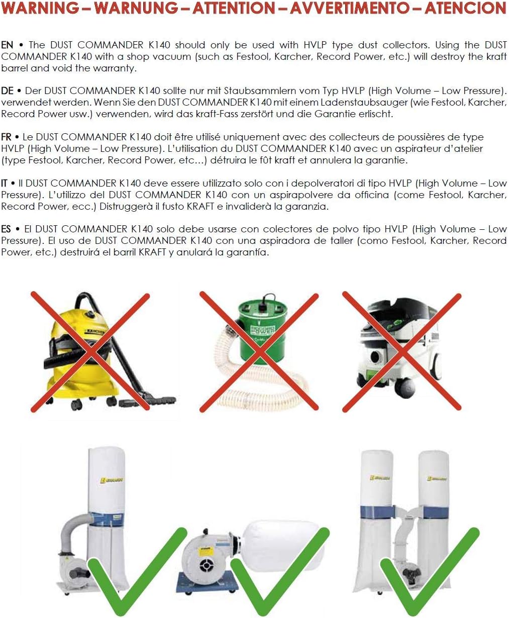 DUST COMMANDER K140 – Kit Zyklon XL 140 l Kraftfass
