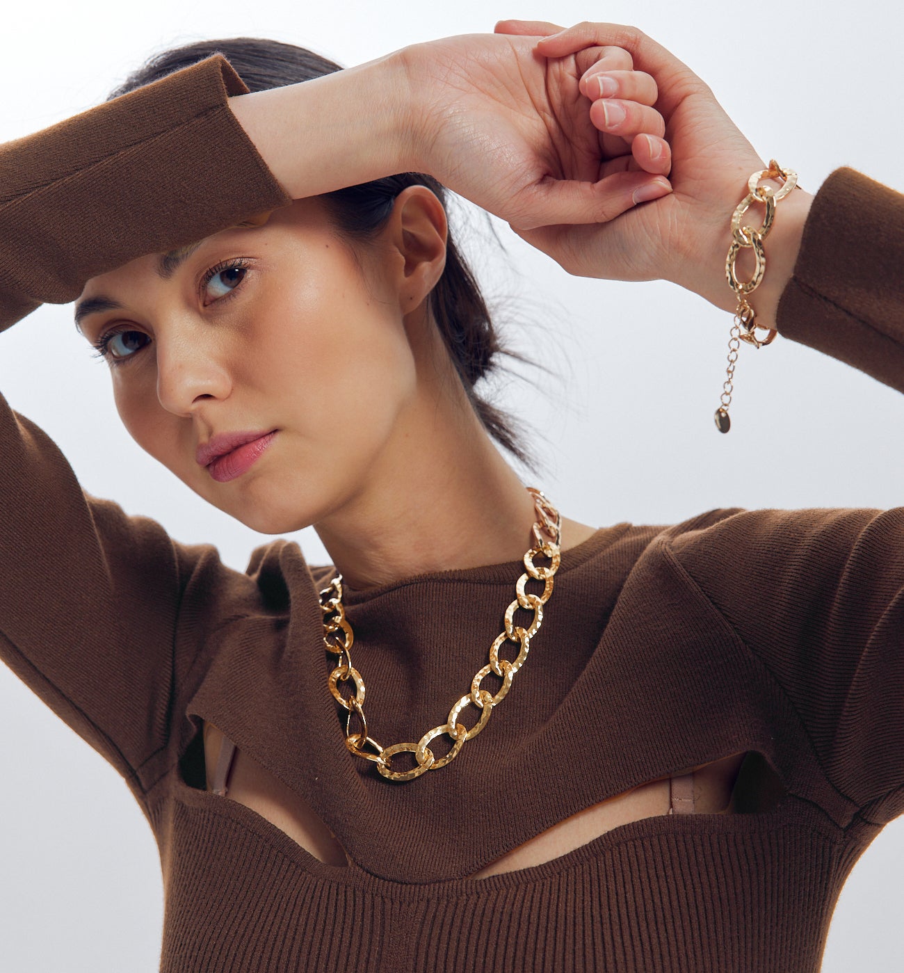 Pull court cut out - Marron