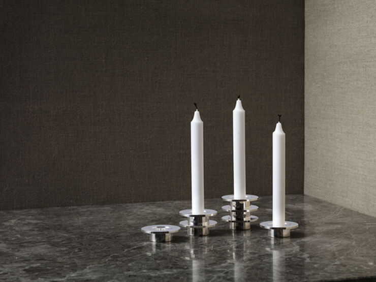 Fritz Hansen Louise lysestage Silver Plated Triple - 3stk Sølv