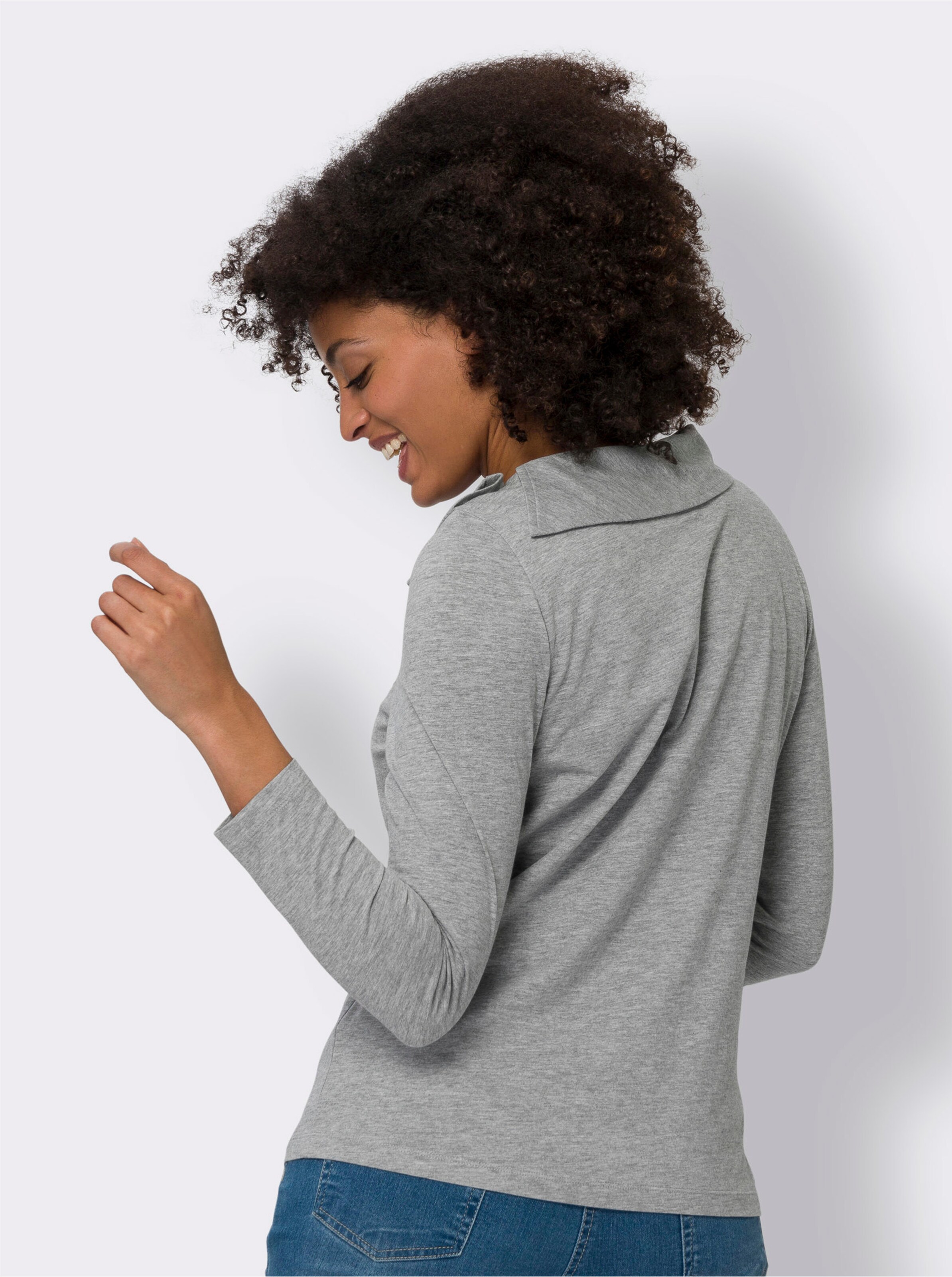 Langarmshirt in Baumwoll-Qualität