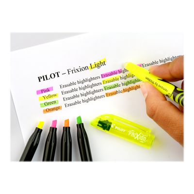 Pilot FriXion Light - Pack de 12 surligneurs effaçables - jaune