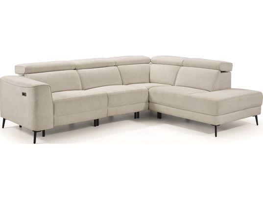 CONCEPT1 - Canapé tissu Mali 2 relax électrique beige angle droite