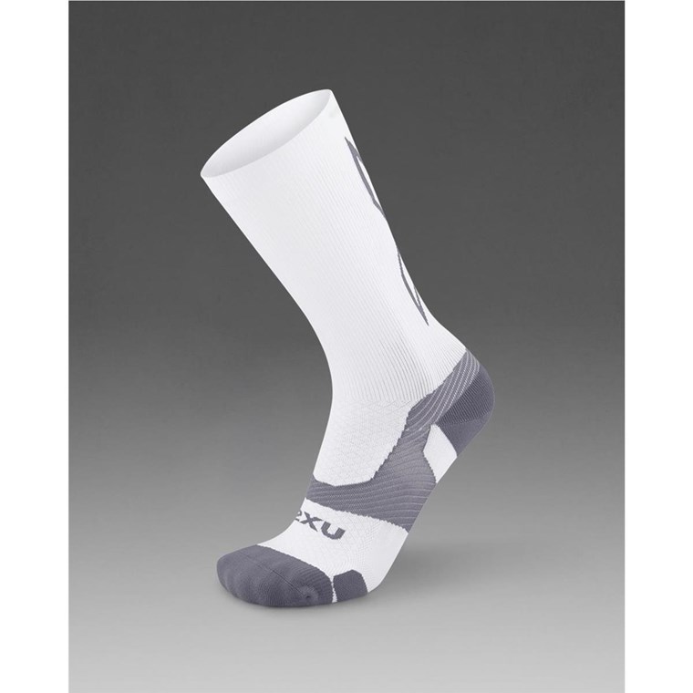 2XU Vectr Light CushionCrew Socks White/Grey