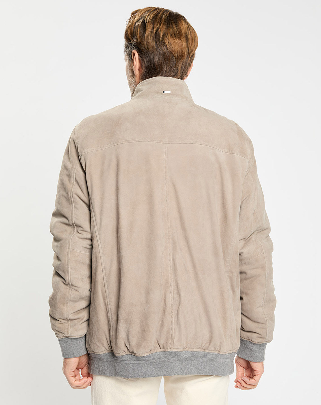 Hackett London Blouson en Velours de Cuir beige