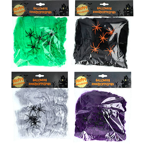 Halloween edderkoppespind 56 g - flere varianter - assorteret