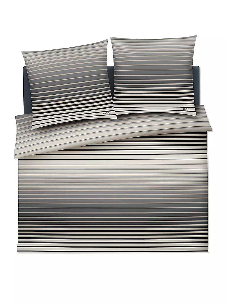 JOOP Satin Bettwäsche SHUTTER 2x70x90cm/200x200cm Stone grau