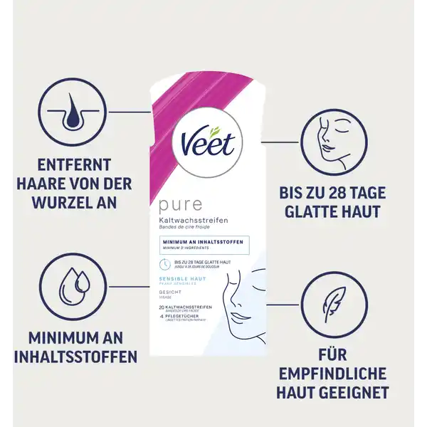 Pure Kaltwachsstreifen Gesicht Sensible Haut