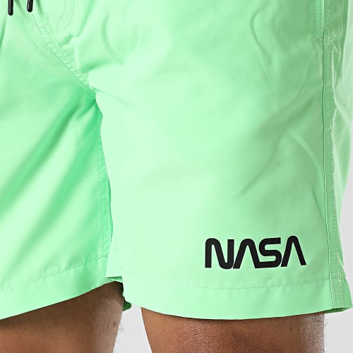 Short De Bain Worm Logo 2 Vert Fluo Noir