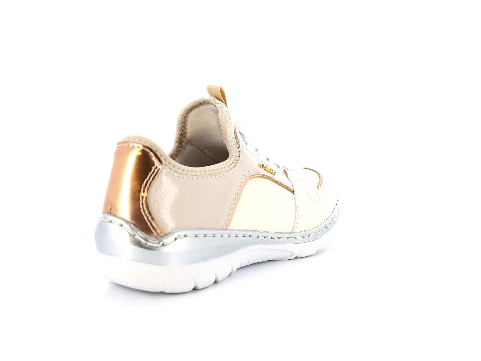 Rieker-L3294 Matières combinées Creme