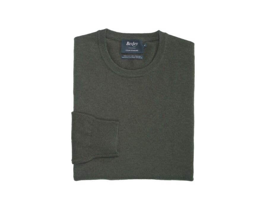 Pull homme laine col rond Vert - CONAN