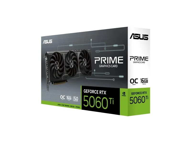 ASUS PRIME GeForce RTX 5060 Ti 16GB - OC Edition - grafikkort - GeForce RTX 5060 Ti - 16 GB GDDR7 - PCI Express 5.0 - 3 x DisplayPort, HDMI
