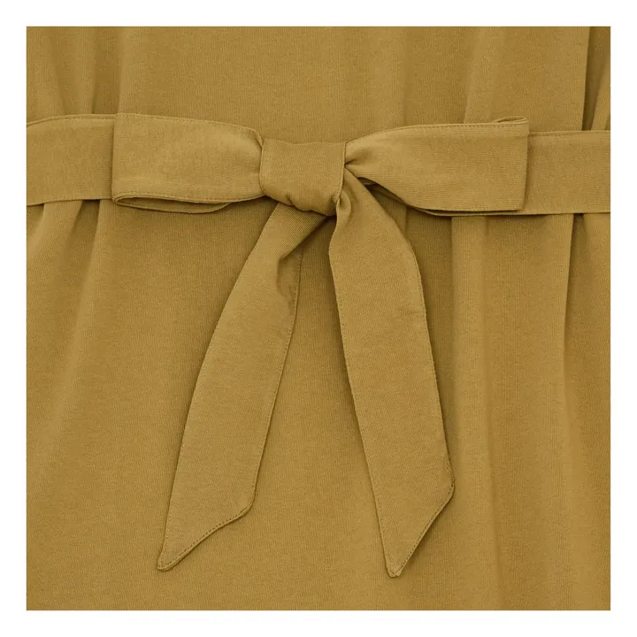 SMALLABLE BASICS Robe Débardeur à Fentes Coton Bio  | Vert olive
