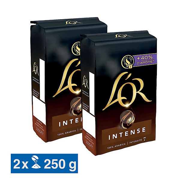 Café moulu L'Or Intense, 100% arabica, 2 x 250 g