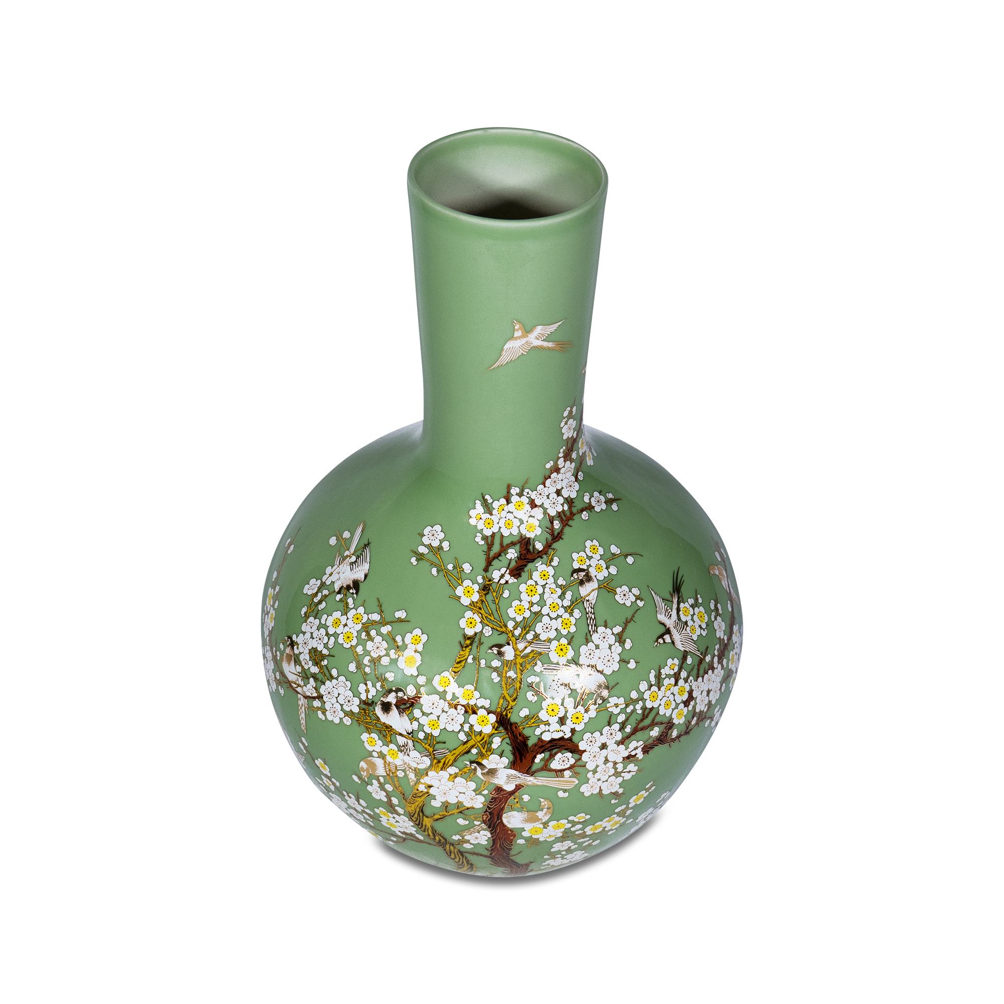 Bloemenvaas geel XL Vaas groen bloemen XL