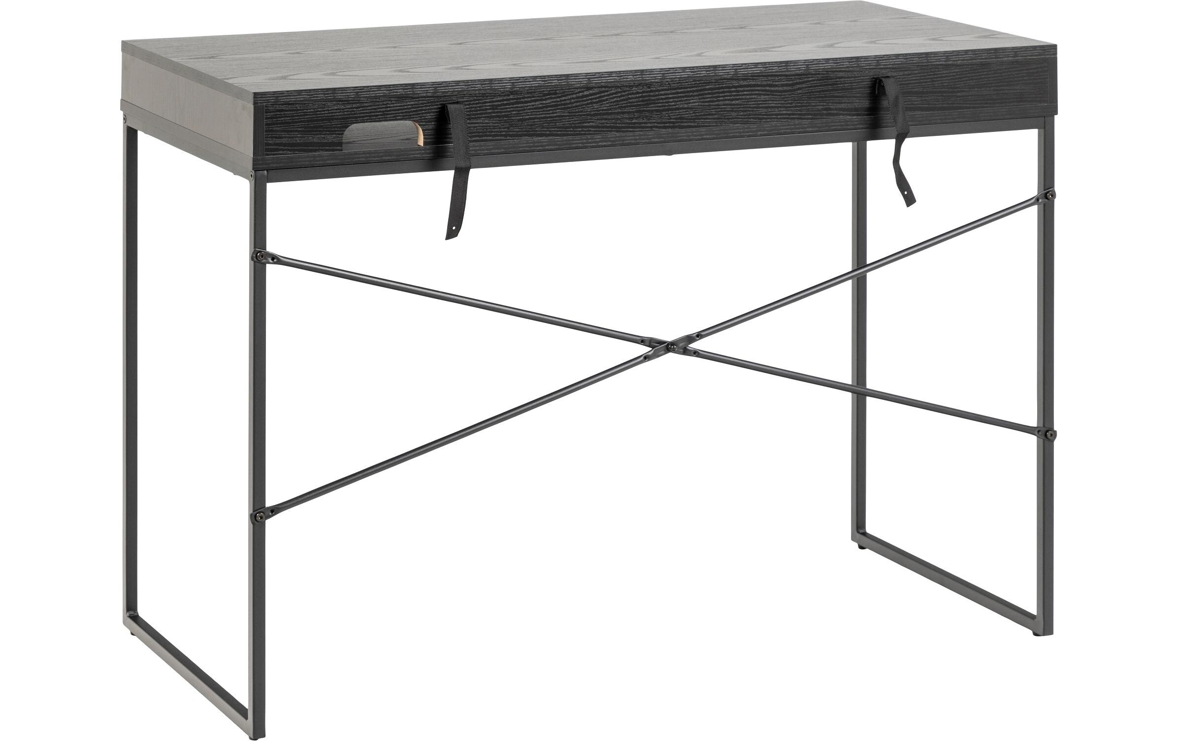Tisch Seaford, Schwarz matt / Schwarz matt<br>Bürotisch im modernen Industriestil