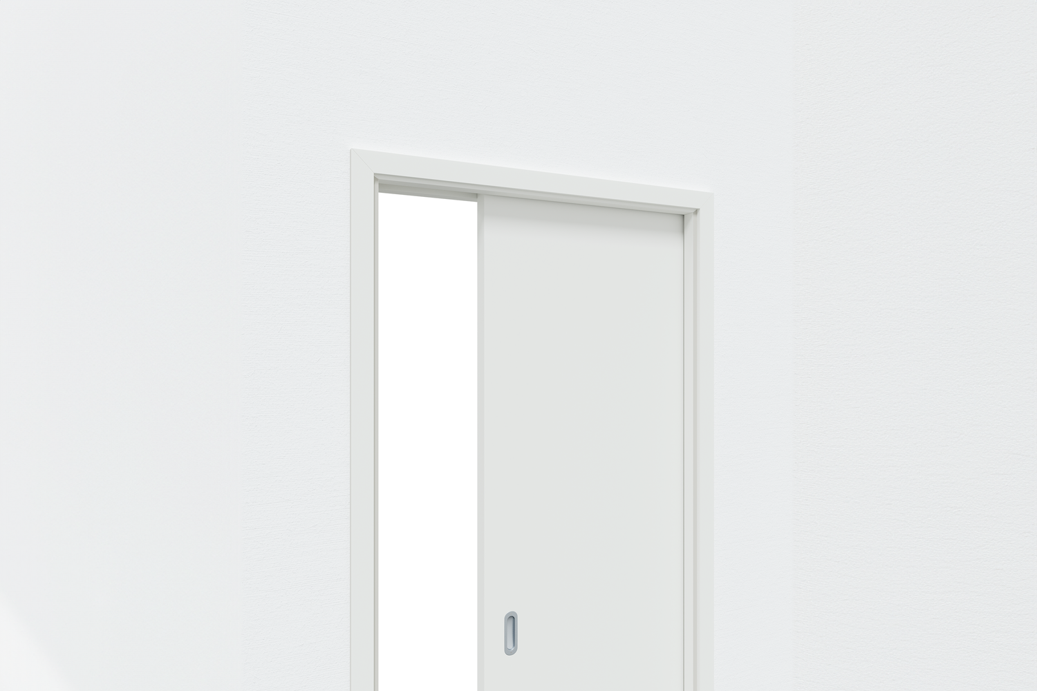 Houten deurblad, buiskern, 985x1985mm, wit gelakt RAL9016 met verzonken greep, passend voor ClassicPocket