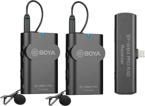 BOYA BY-WM4 PRO-K4 2.4G Wireless Microphone For Ios Devices 2 TX 1 RX