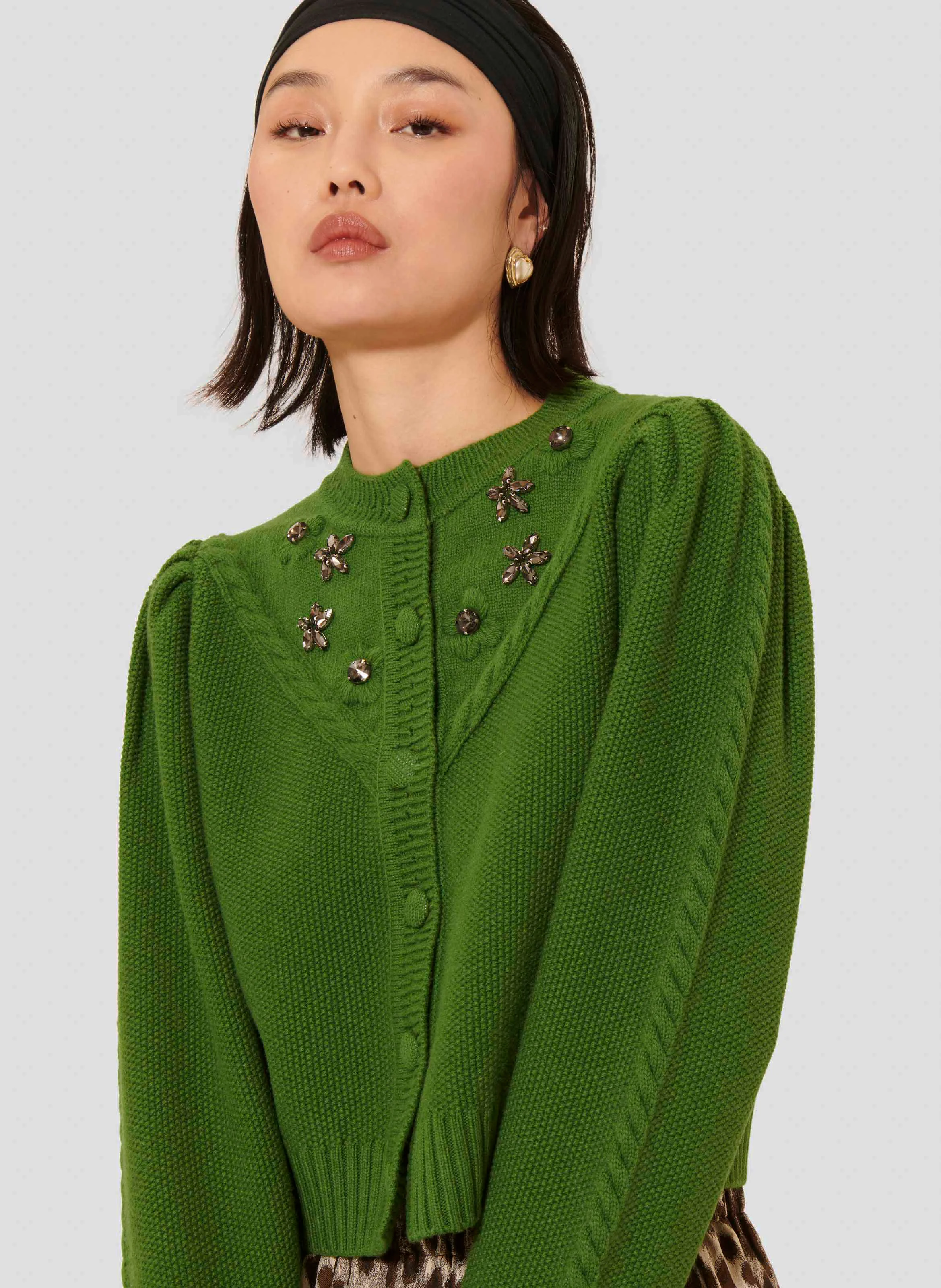 GUSTAVE - Gilet court en laine| Vert