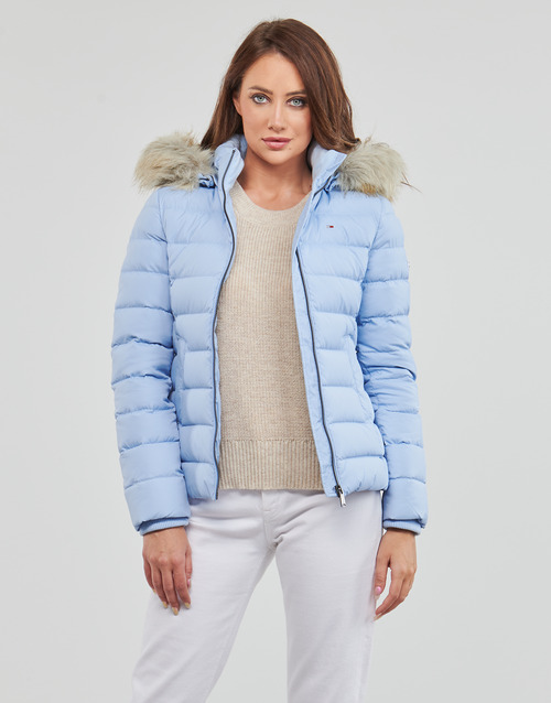 Tommy Jeans - TJW BASIC HOODED DOWN JACKET - Bleu ciel