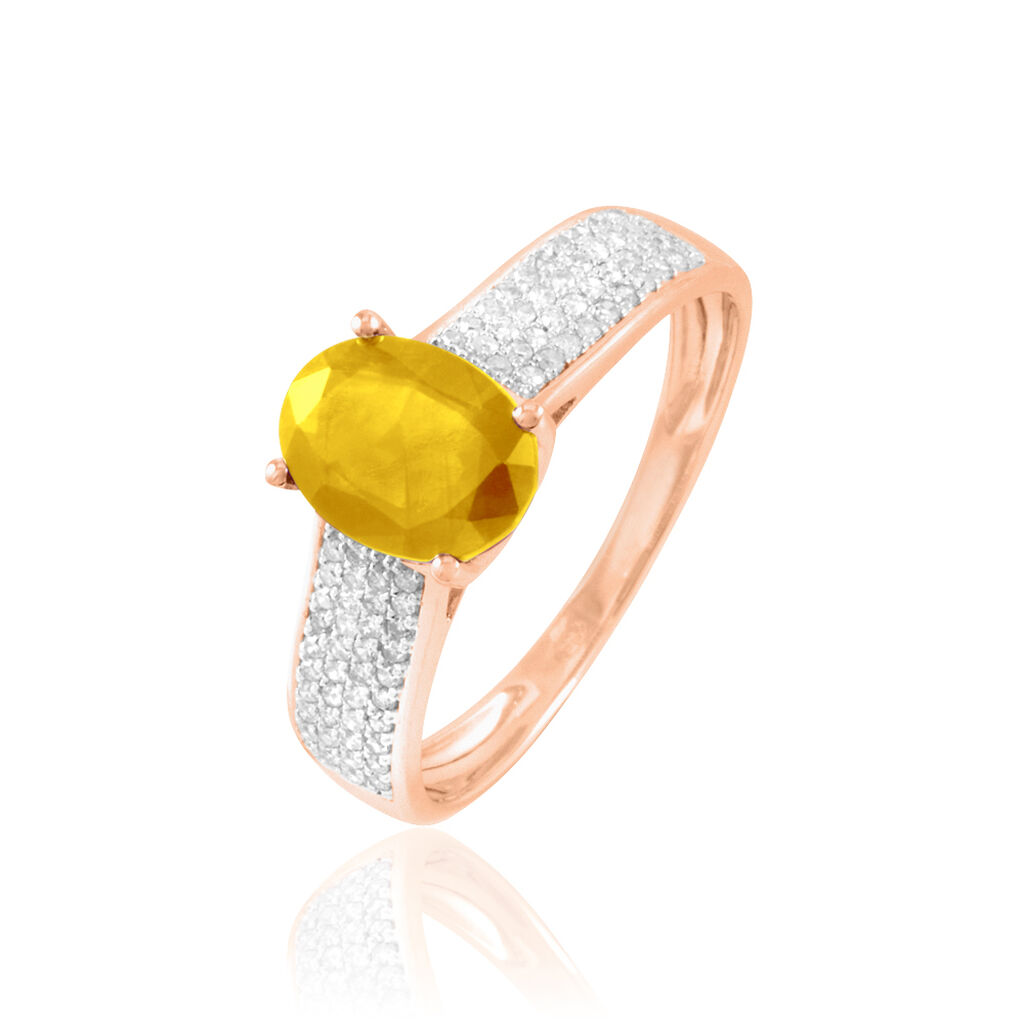 Bague Crista Or Rose Citrine Et Diamant