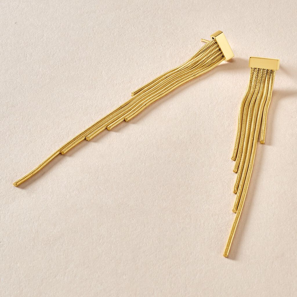 Boucles D'oreilles Pendantes Josephine Acier Doré