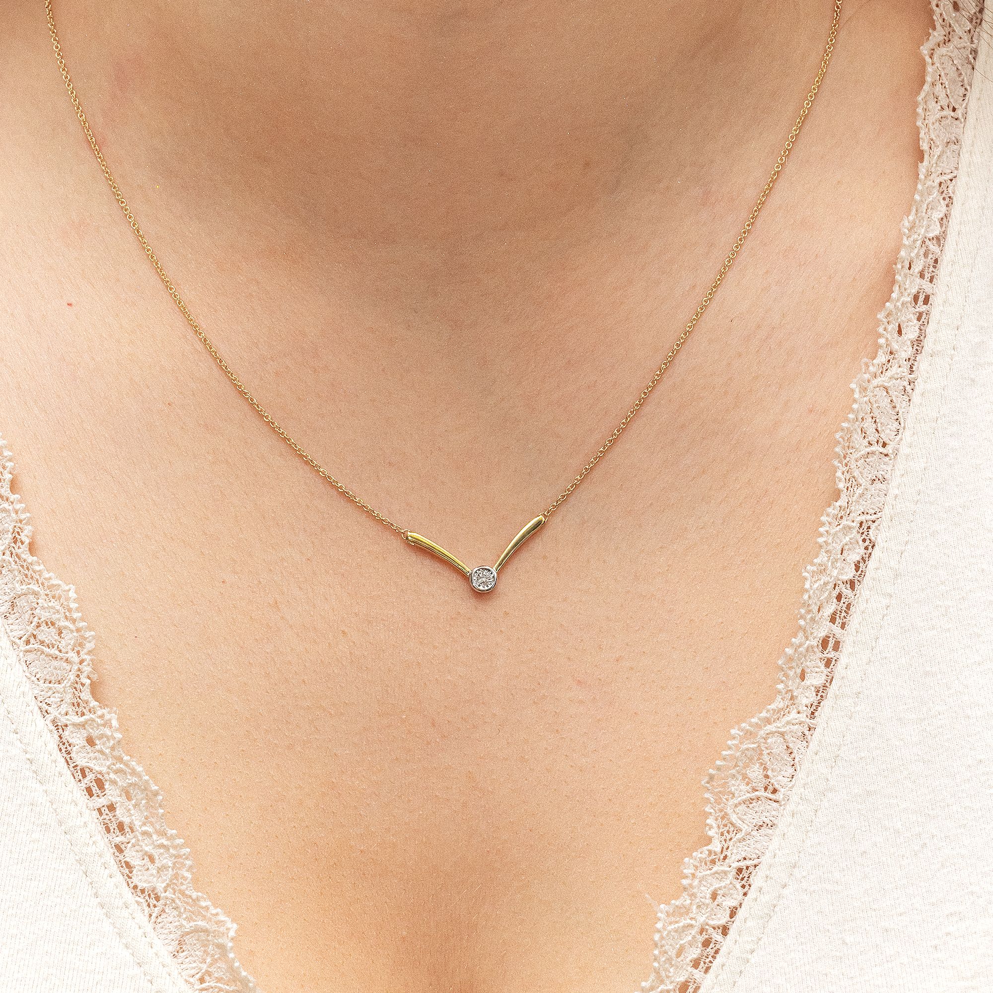 Diamonds by Ellen K. Halskette Gold 375 mit Brillant 0,03ct.