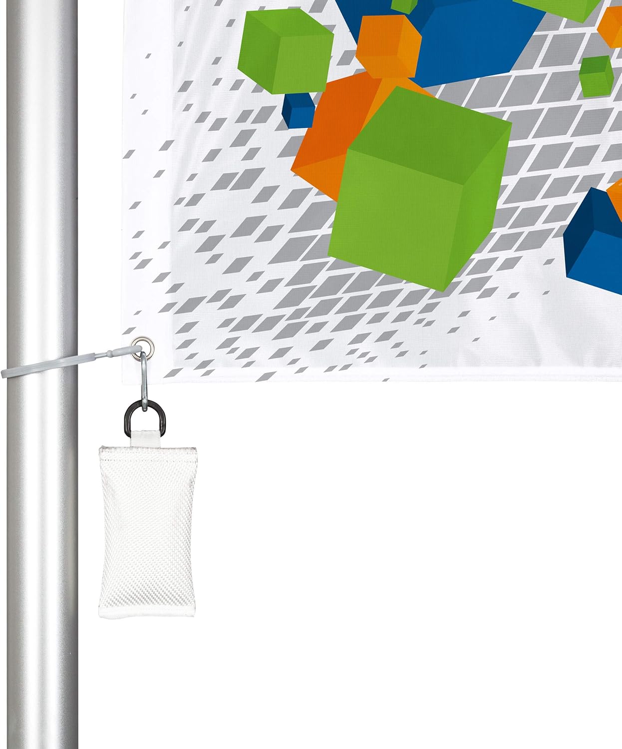 Vispronet Mobiler 5,40 m Fahnenmast mit Ausleger T-Pole® 100 ✓ versch. Bodenelemente ✓ teleskopierbar ✓ inkl. Transporttasche (Einschlaghülse)