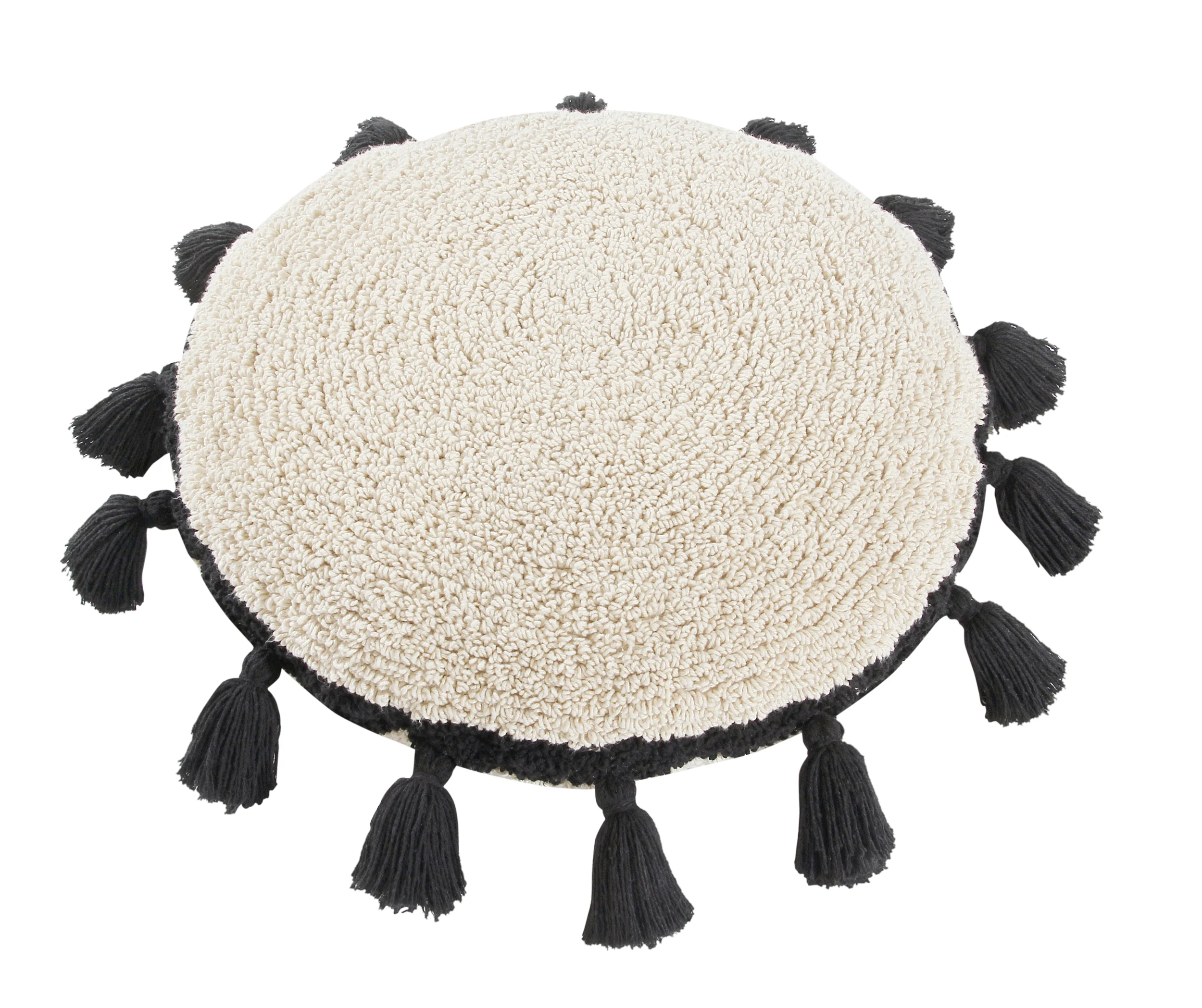CERCLE - Coussin rond en coton | Beige