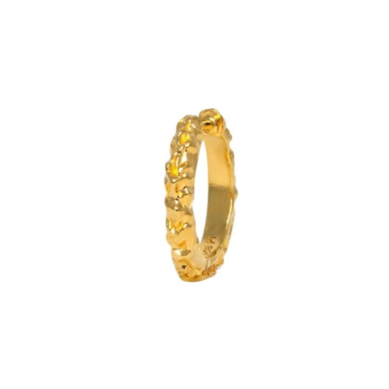 IX STUDIOS  Mini Crunchy Edge hoop - forgyldt