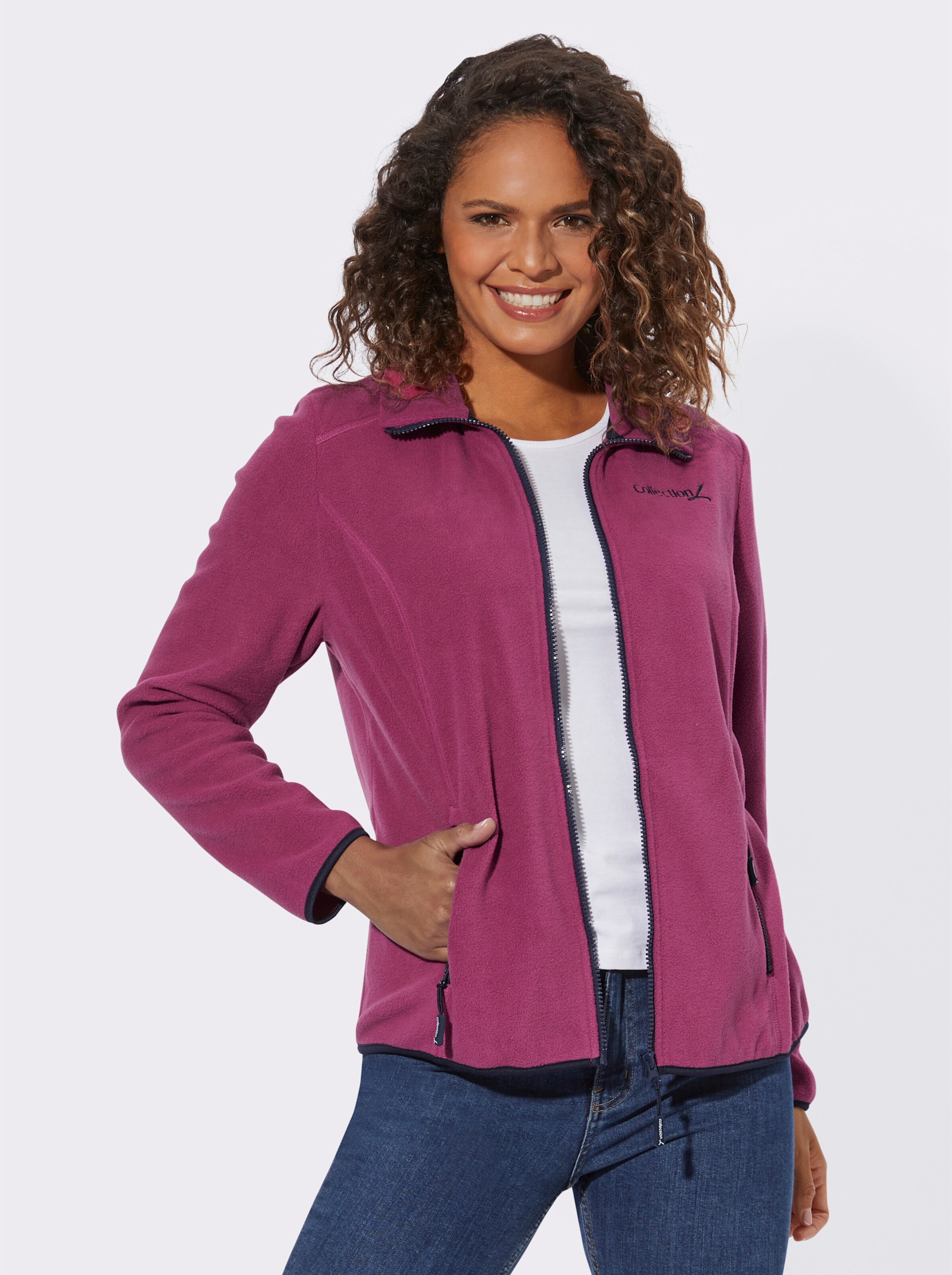 Fleecejacke mit Stickerei