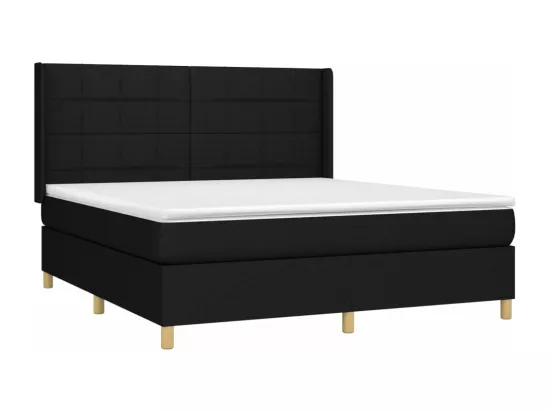 Sommier tapissier avec matelas et LED Noir 180x200 cm Tissu