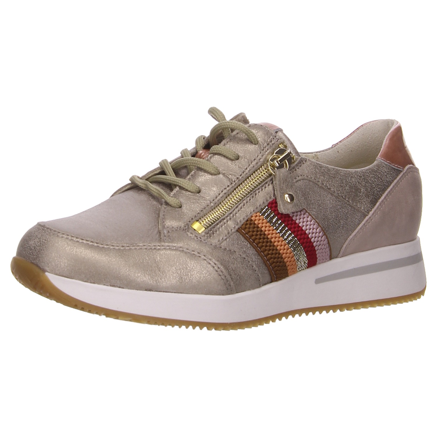 Waldläufer Schnürschuh gold grau
