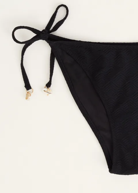 Bikini broek met schelpen zwart (ZWART)