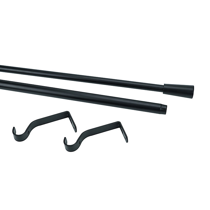 Kit de tringle à rideau extensible embout cône Araxos GoodHome 200/330 cm, Ø16/19 mm noir