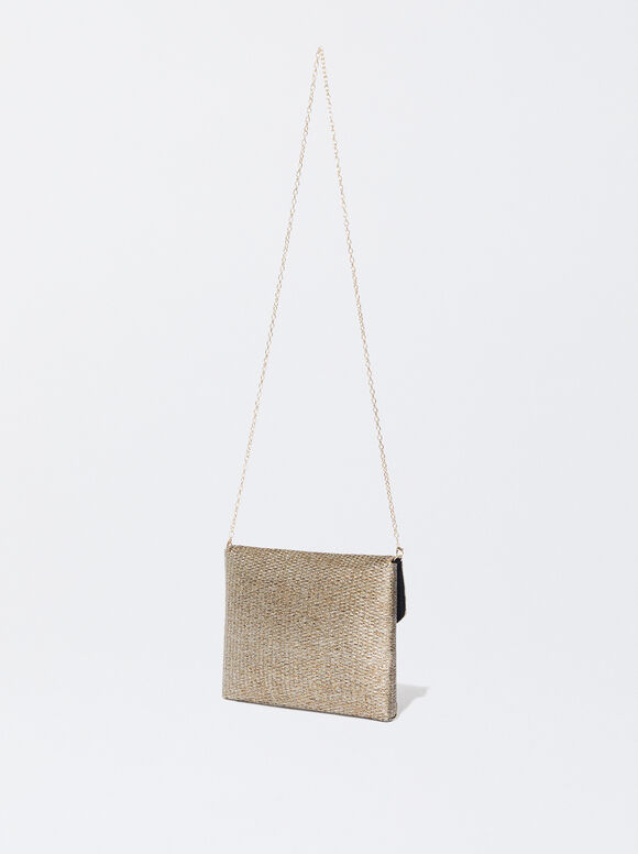 Bolsa com efeito palha - Dourada